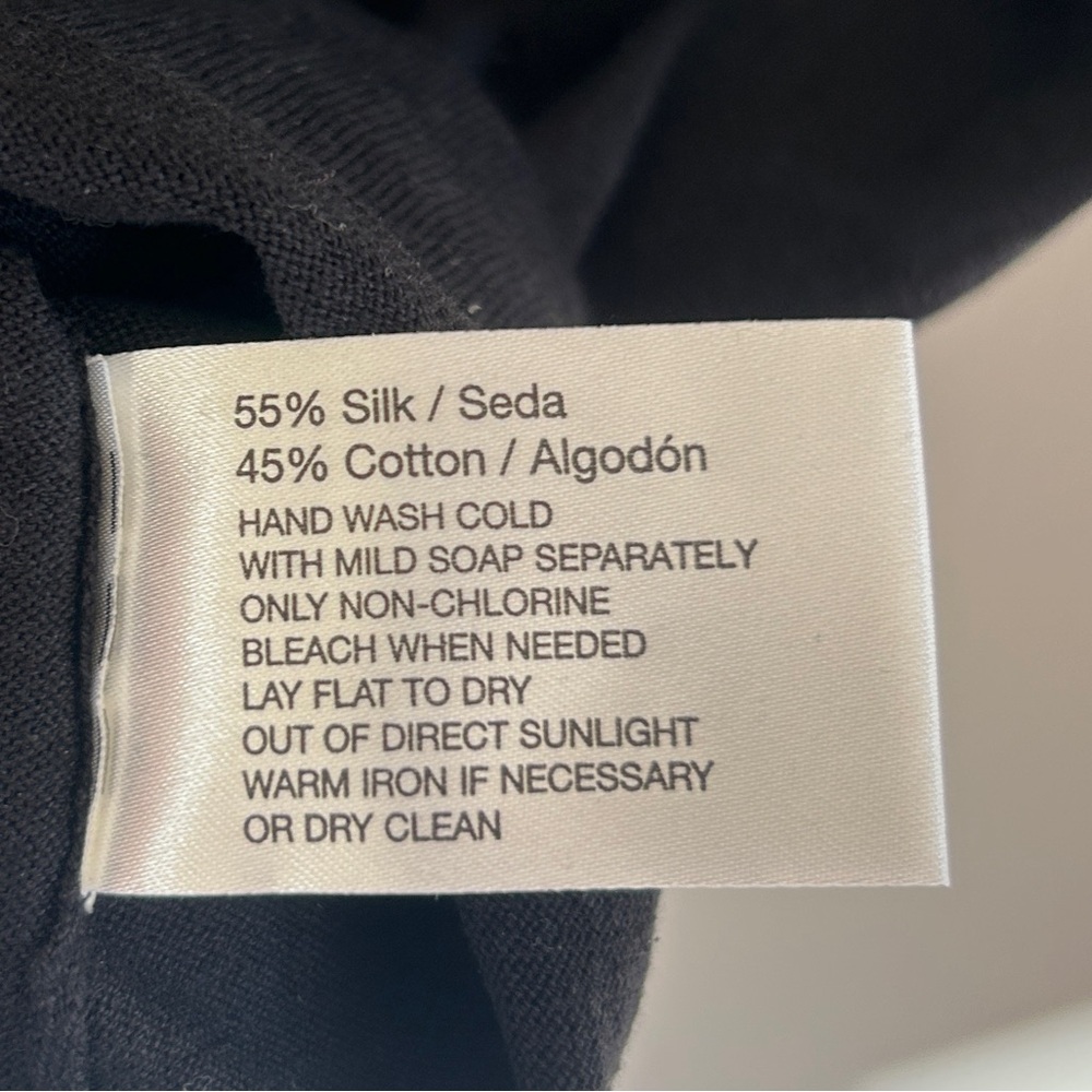 OSCAR DE LA RENTA Silk Blend Scoop Neck Tee Parisian Luxury Basic Top Size S / M - Picture 9 of 10